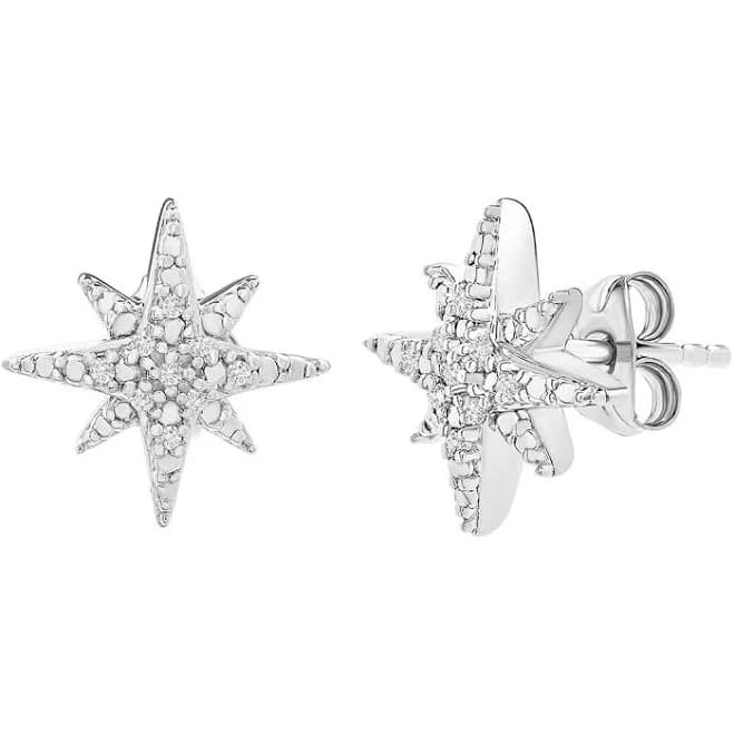 Women's Diamond Classics 1/20ctw. Diamond Starburst Stud Earrings in Silver