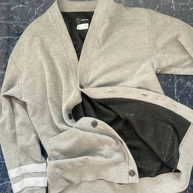 Original Use Striped Button-Up Cardigan