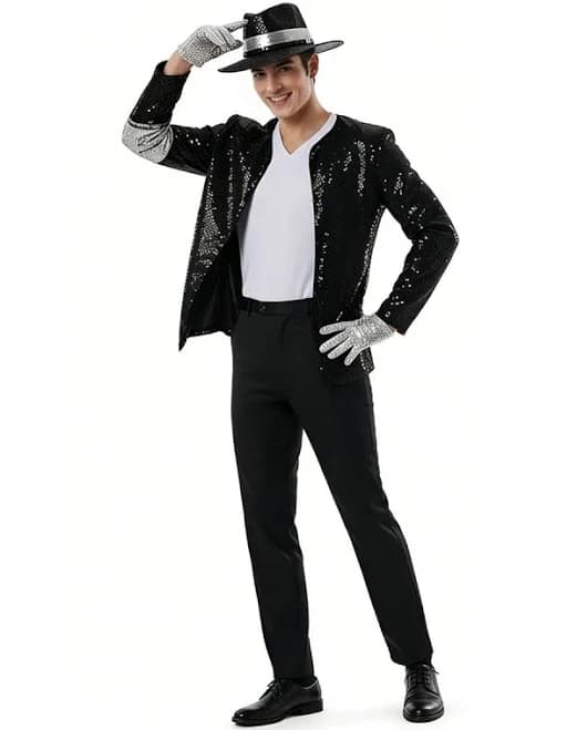 Michael Jackson Sequin Jacket and Pants with Hat