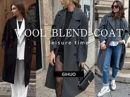 Amazon.com: Gihuo Women's Notched Collar Wool Blend Pea Coat Winter Double Breasted Trench Coat Long Oversized Button Down Overcoats(Beige-S) : Clothing, Shoes & Jewelry
