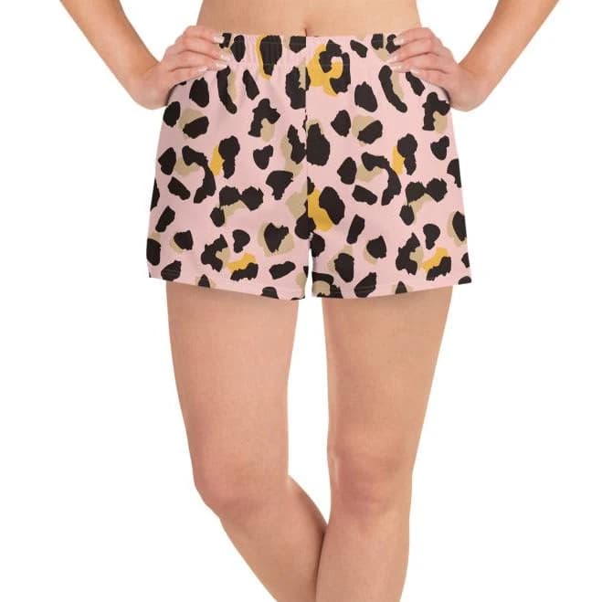 Leopard Women's Moisture Wicking Athletic Shorts