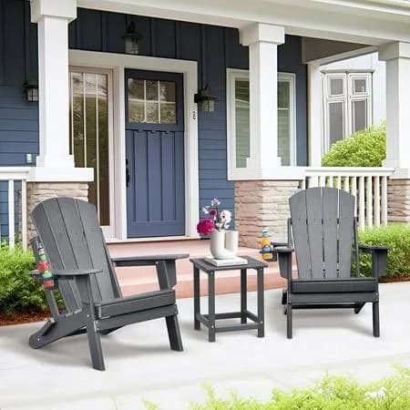 JP Outdoor Patio Adirondack Chairs (Set of 3)