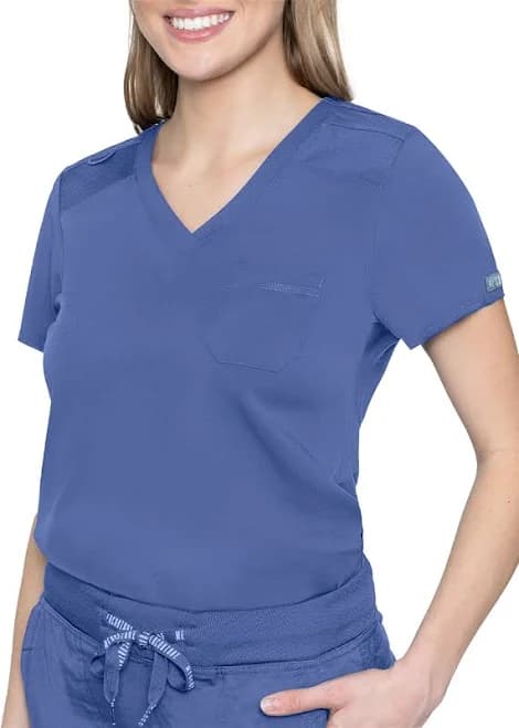 Med Couture Touch Women's V-Neck Tuck-In Scrub Top