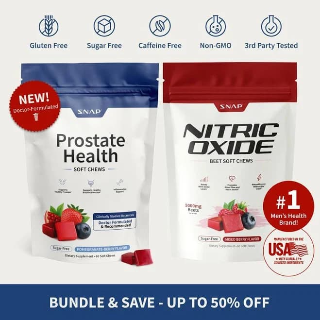 Prostate Health and Nitric Oxide Chews - Inflammation Support - Urinary & B