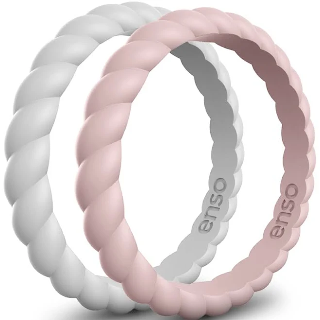 Enso Braided Stackable Ring (White - Size 7)