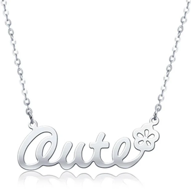 925 Sterling Silver Custom Qute Name Necklace