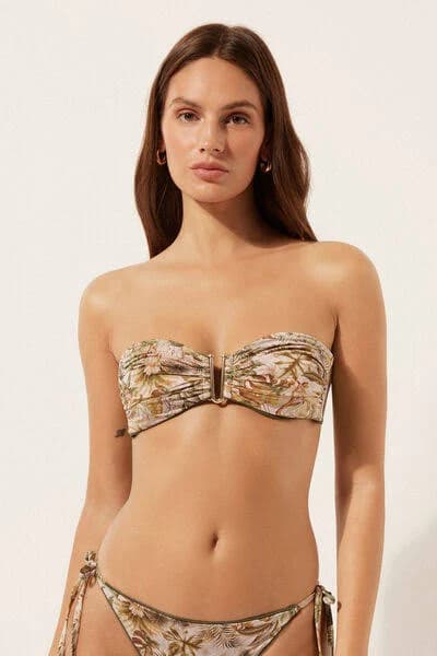 Calzedonia Tropical Foliage Bandeau Swimsuit Top