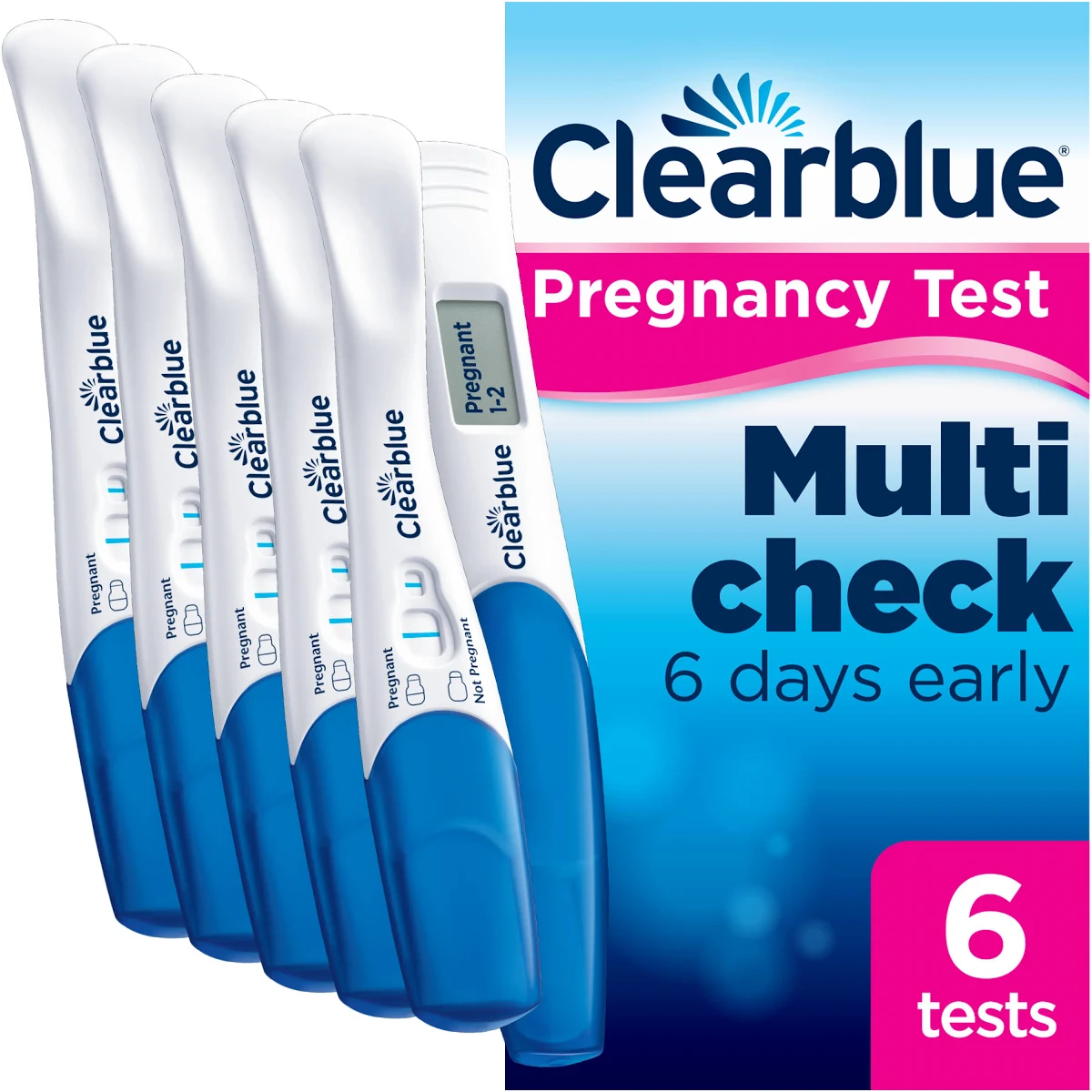 Clearblue Multi Check & Date Ultra Early Pregnancy Test Kit of 6