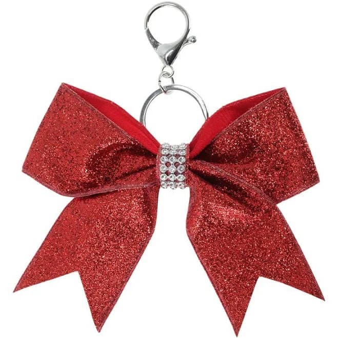 Fashion Leather Bow Handbag Charm 1 Pc, Red