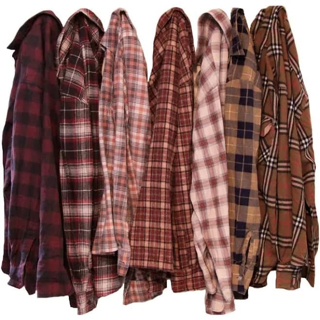Distressed Oversize Flannel Shirt