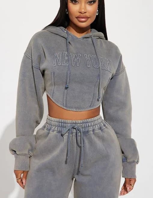 Fashion Nova Women's New York Hustle Hoodie Combo