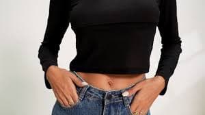MEALMATO Black Sheer Top Lettuce Trim Long Sleeve Mesh Top for Women Black Mesh Sleeve Top at Amazon Women's Clothing store