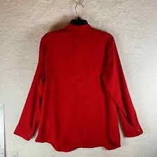 Lauren Ralph Lauren Women's Red Long Sleeve Tie Neck Casual Top Size 14W 9165 | eBay