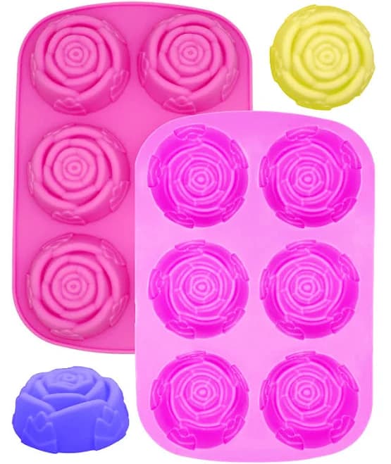 2 Pack Silicone Rose Mold