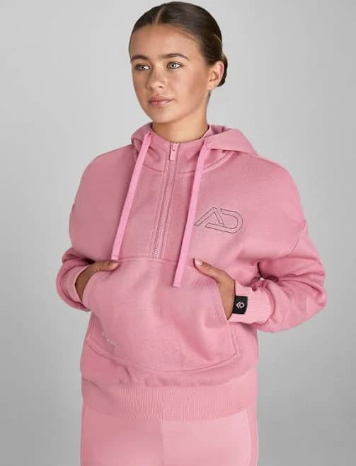 YR Pink Coral Half Zip Hoodie