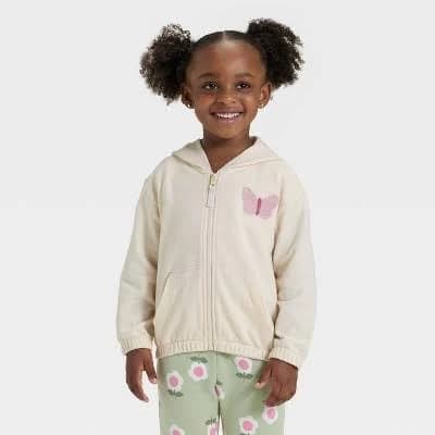 Cat & Jack Toddler Girls' French Terry Zip-Up Hoodie