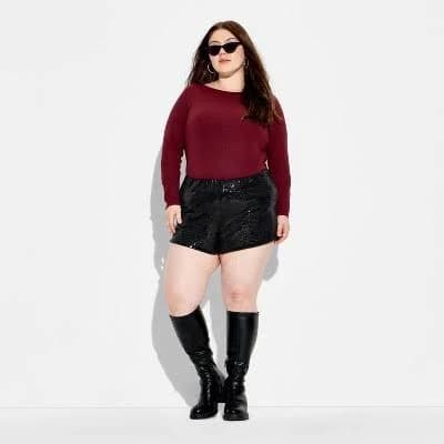 Wild Fable Women's Sequin Micro Shorts