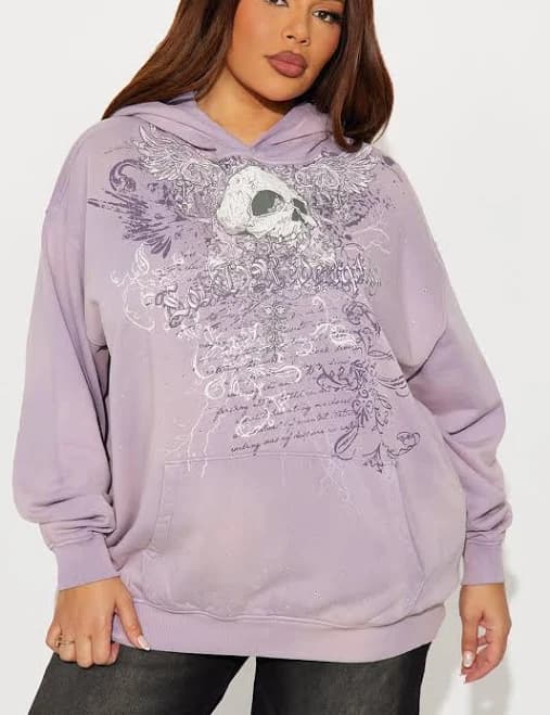 Fashion Nova Women's Skull Redemption Fleece Hoodie