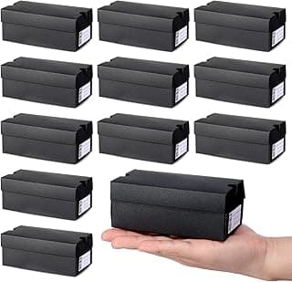 12 Sets Mini Shoe Gifts Boxes Mini Sneaker Boxes 4.7x2.5x2 Small Shoe Cases Cardboard Sports Theme Small Gift Case with Writable Label Birthday Party Favor for Candies Cookies Snacks Black