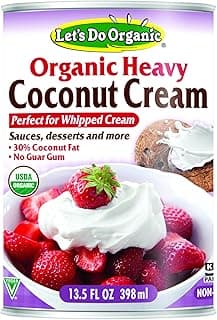 Lets Do Organic Heavy Coconut Cream - Vegan Coconut Whipped Cream for Sauces, Desserts, & More, Canned, Baking Substitute, Gluten Free, Non-GMO - 13.5 Fl Oz Can (Pack of 12)