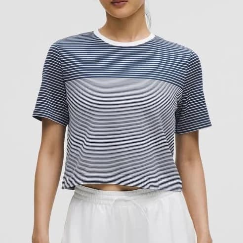 lululemon Seamless Classic-Fit Mariner Stripe Cropped T-Shirt