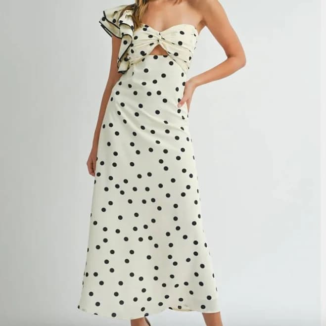 Mable One Shoulder Ruffle Maxi Dress