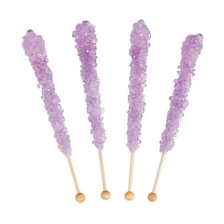 Lavender Rock Candy Lollipops