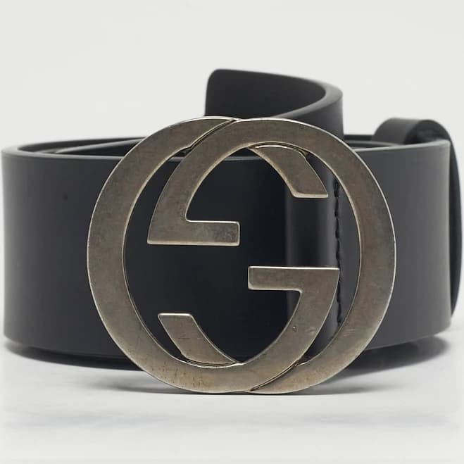 Gucci Men's Interlocking G-Buckle Leather Belt