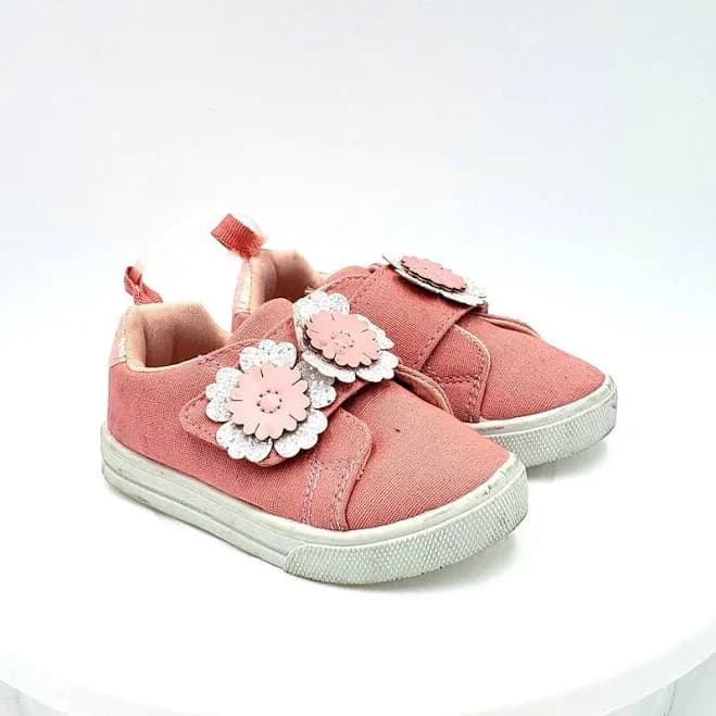 Oshkosh B'gosh Pink Floral Canvas Sneakers Toddler Girls Size 5 Shoes