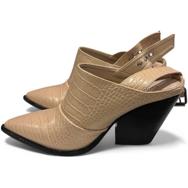 Chinese Laundry Shoes | Chinese Laundry Beige Croc-Embossed Mules | Color: Tan | Size: 6.5 | Mindykennedy80's Closet