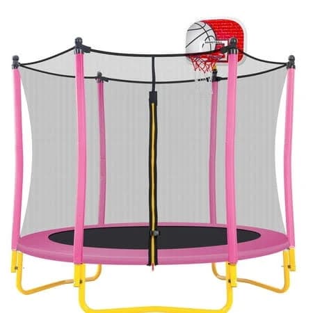 5.5ft Kids Trampoline with Basketball Hoop