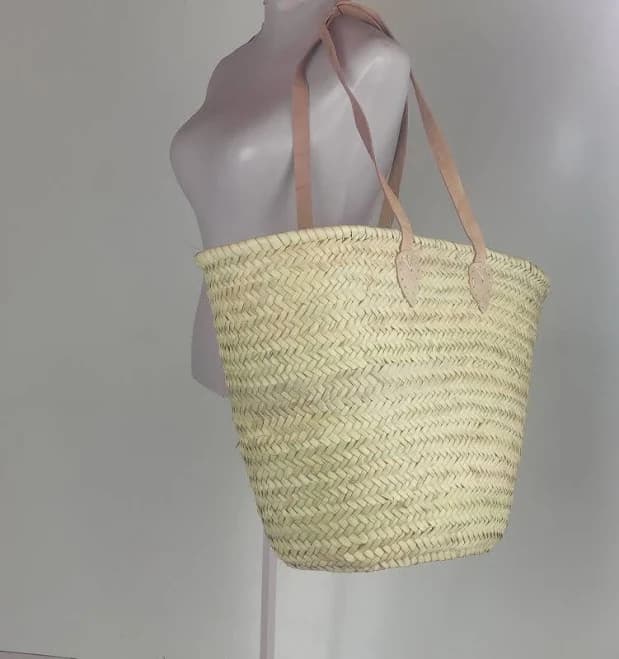 Handmade Straw Bag with Leather