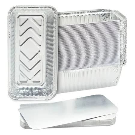 Juvale 50 Pack Disposable Aluminum Foil Loaf Pans with Lids