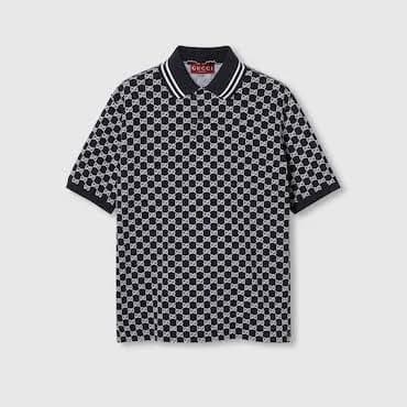 Gucci Gg Cotton Piquet Jacquard Polo Shirt
