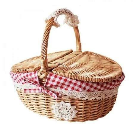 Sweetcandy Wicker Picnic Basket Set for 2 Persons