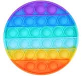 Pop It Fidget Toy Medium Pop 8'' Rectangle Fidget Toy Rainbow Claire's US