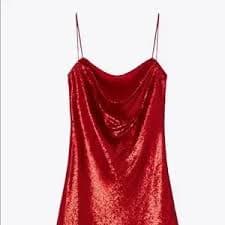 Zara | Dresses | Sequin Red Zara Slip Dress | Poshmark