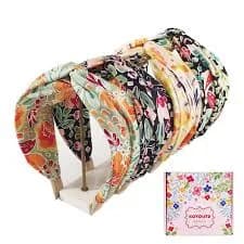 Kovolitu Floral Printed Knotted Headbands For Women Wide Knotted Headbands 4 Pack Cross Knot Fashion Hair Bands-classic
