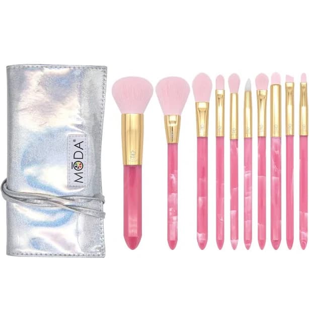 Moda Brush Precious Pink 11pc Full Face Makeup Brush Gift Kit