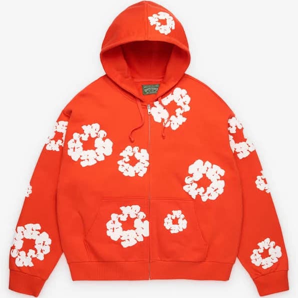 Denim Tears - Men's Cotton Wreath Zip Hoodie - (Orange)