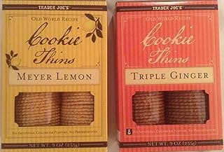 Trader Joe Bundle - Cookie Thins Meyer Lemon and Triple Ginger - 2 Items