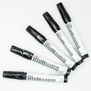 Holmes Stamp & Sign Secure Marker Redacting Pen | Blackout Marker | Blacks Out Private Information (5 Markers)