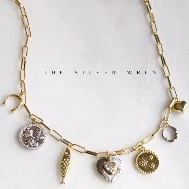 Silver Wren 2 Tone Charm Necklace