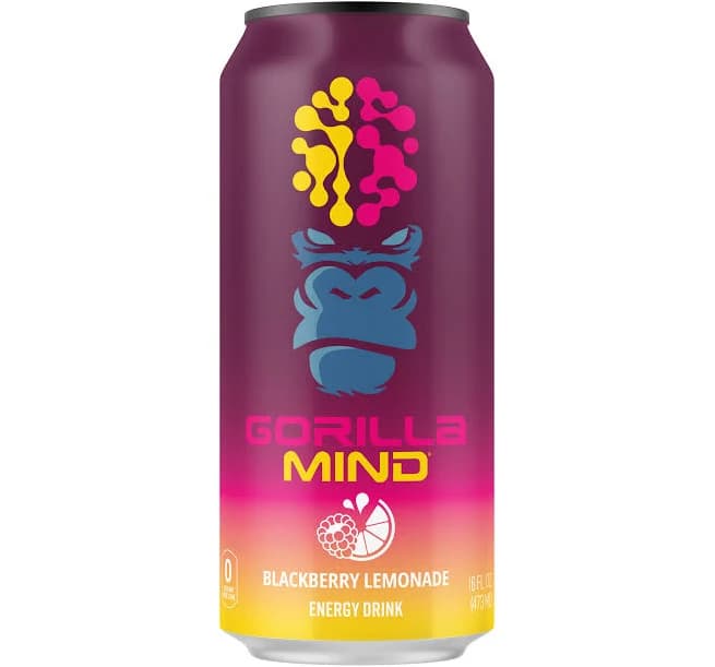 Gorilla Mind Energy 16oz Blackberry Lemonade (12 cans 16oz)