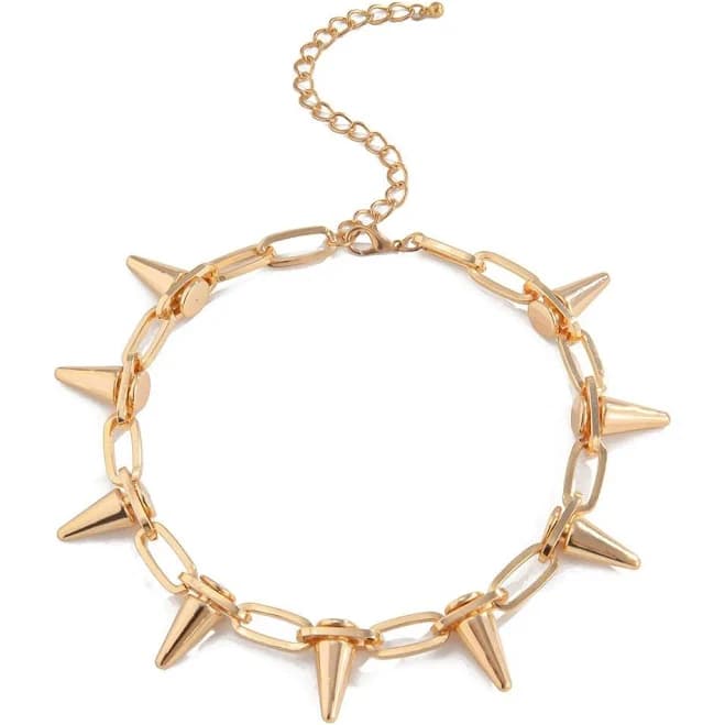 Gothic Spike Chain Collar Necklace