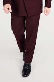 Umber Maroon Textured Premium Wool-Blend Pant For Men