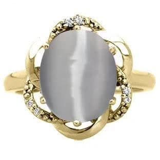 Bold Oval Cut Gemstone Diamond Gold Ring