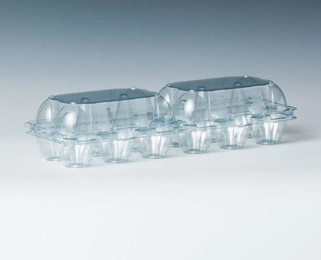 2 by 6 Clear Middle Split Plastic Egg Carton w/ FREE SHIPPING*, 35 12-EGG/70 6-EGG by Egg Cartons Online.com