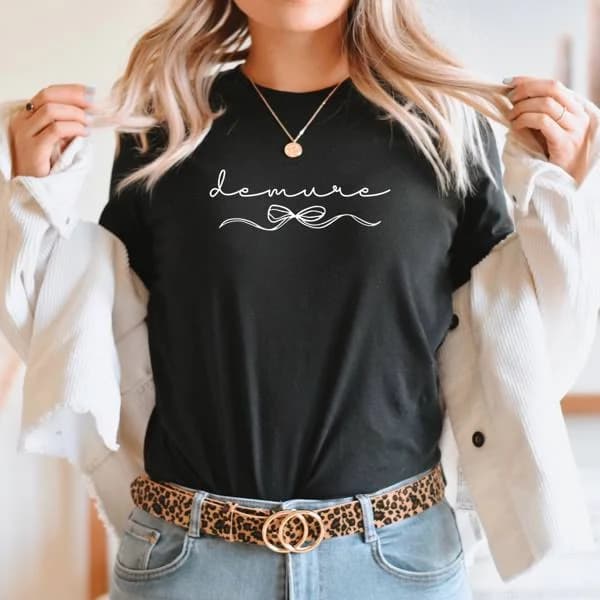 Beadsbee Boutique Dainty Bow Comfort Colors T-Shirt