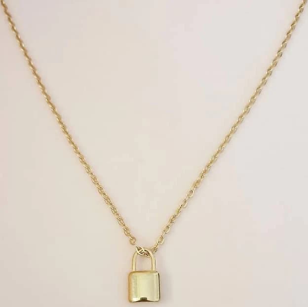 Minimal Padlock Pendant Necklace